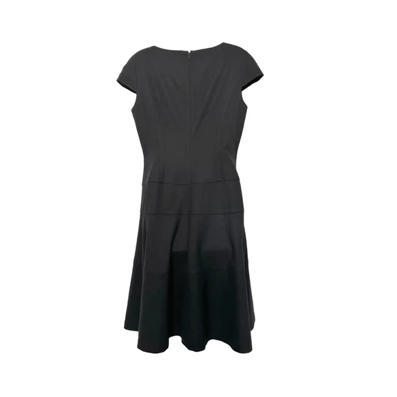 Anne Klein Cap Sleeve Dress Sz 10 Black Textured Work Party LBD Classic Stretch - Picture 4 of 11